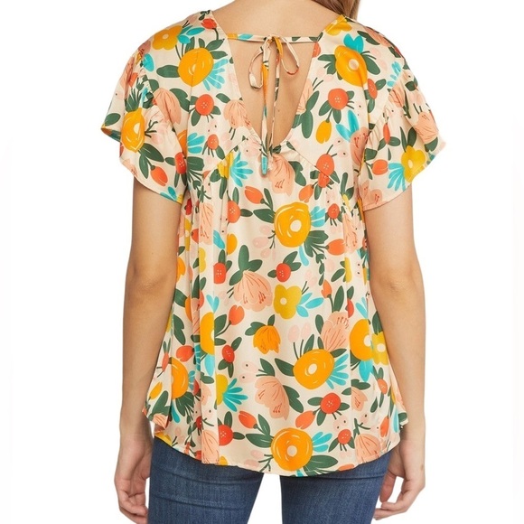 Entro Satin Flowy Floral Babydoll Feel Pick Me Up Top 2X - Picture 2 of 8